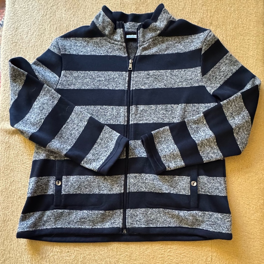 Croft & Barrow Navy and Gray Knit Jacket